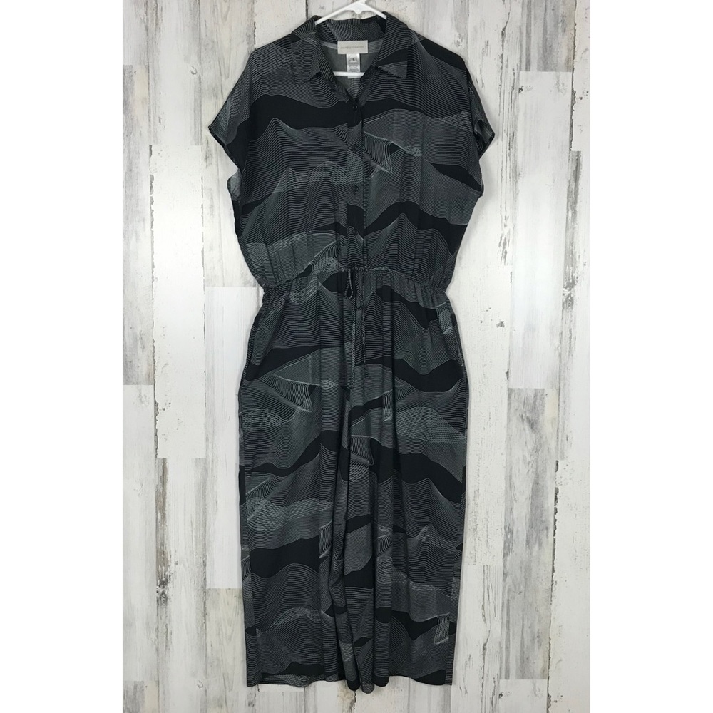 Corey Lynn Calter Black & Gray Patterned Jumpsuit - Picture 1 of 7